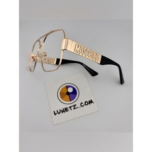 Moschino Unisex's Gold Frame Glasses with Black Temples